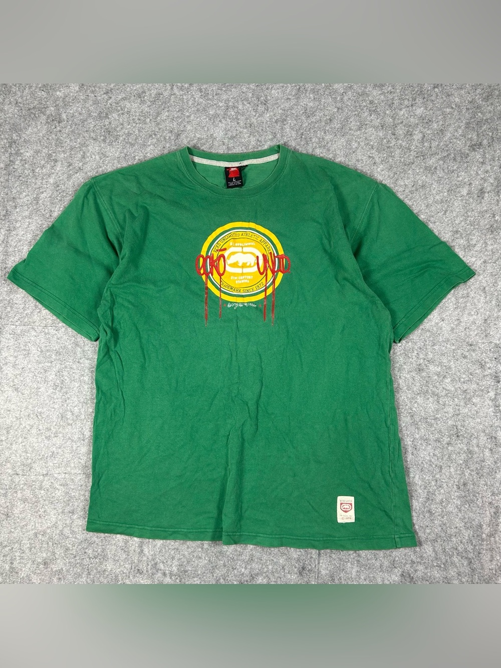 Vintage Y2K Ecko Unltd 2000s Green Skate T Shirt Size XL